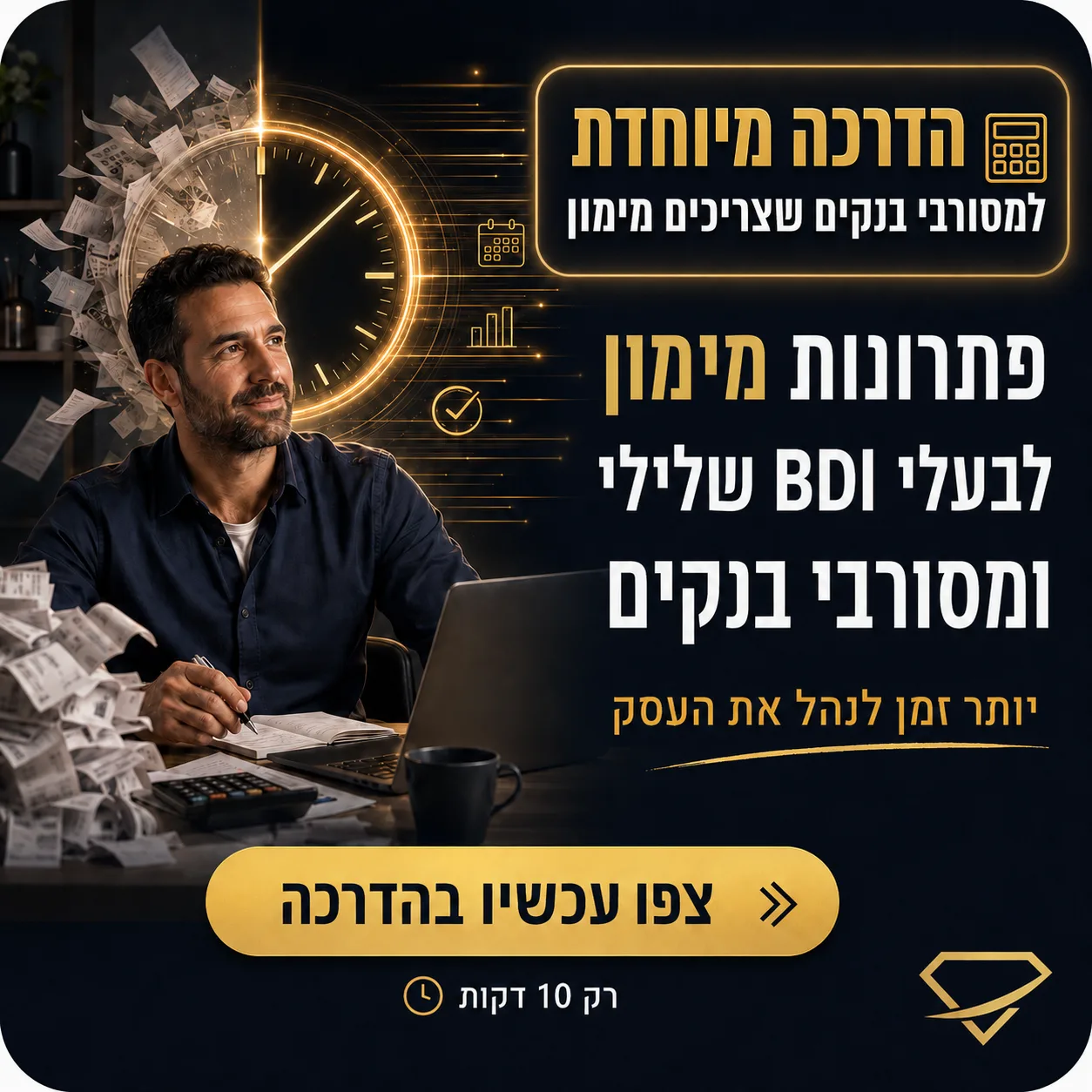 מודעת פתרונות מימון והלוואות לבעלי דירוג אשראי שלילי ומסורבי בנקים