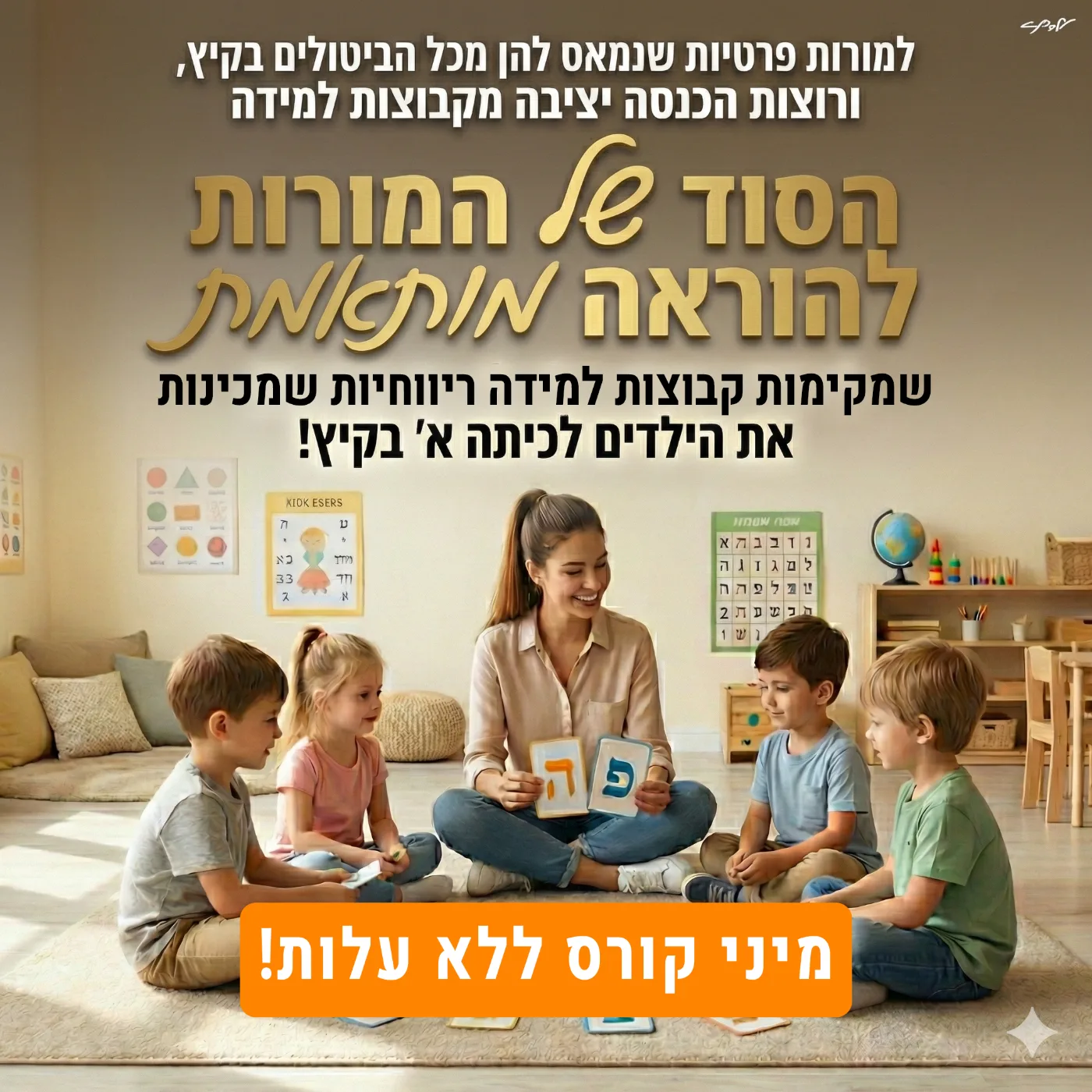 מודעת קורס מיני להוראה אותנטית של כיתה א׳ - הסוד של המורות המצליחות